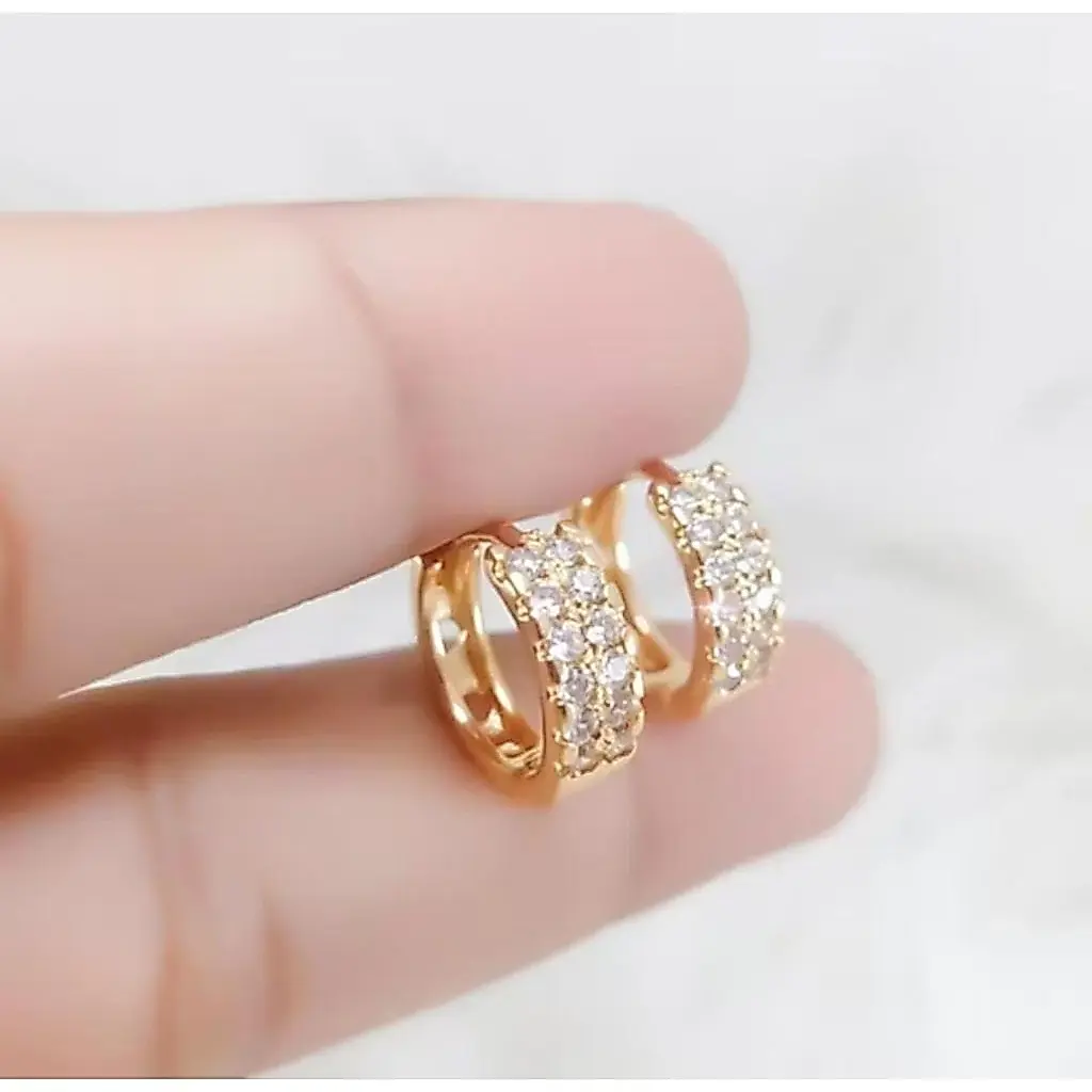 ANTING JEPIT TITANIUM ANTING MOTIF BARIS PERMATA ANTI KARAT ANTI LUNTUR
