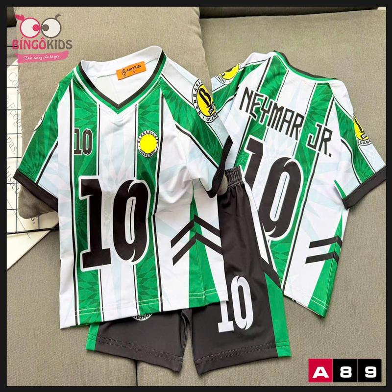 Đồ bộ quần đùi bé trai mặc nhà quần đùi bóng đá áo tay ngắn chất thun lạnh in 3D họa tiết thể thao đường phố