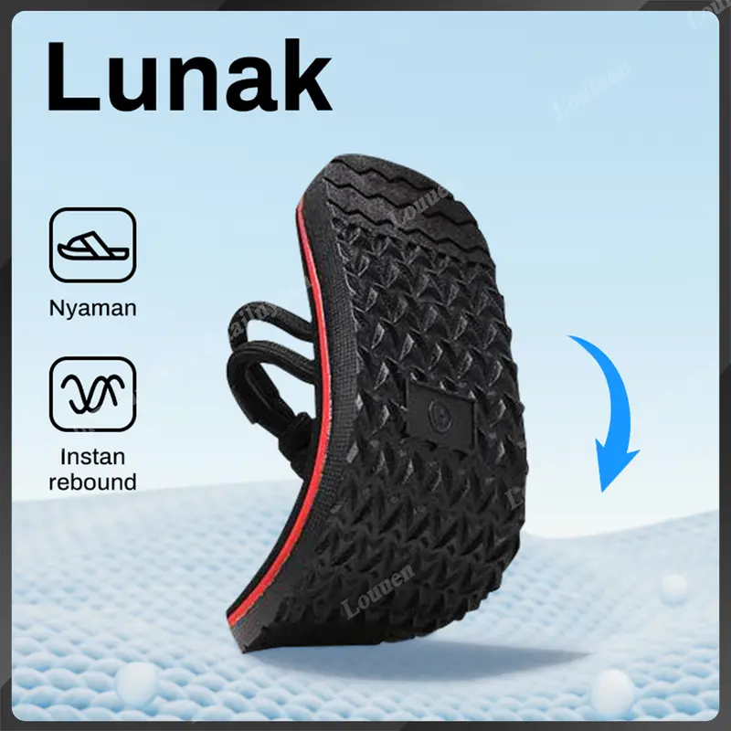 LOULUEN sandal cowok dewasa sandal slop pria sandal pria casual sandal cowok keren sandal selop cowok kece Sendal Jepit flip flops sandal gunung 3