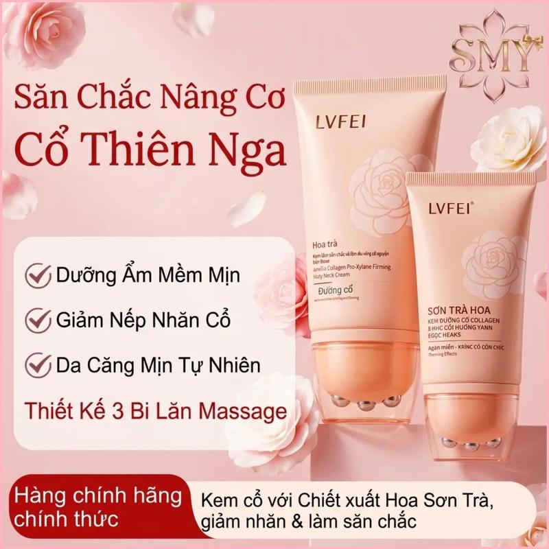 [Hàng mới] FEI Kem Dưỡng Cổ 3 Con Lăn Massage Collagen | Giảm Nếp Nhăn Cổ, Nâng Cơ Săn Chắc, Chống Lão Hóa Da