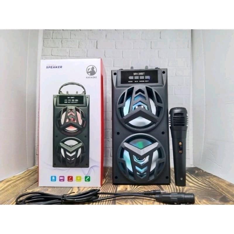 RERBAGUS SPEAKER BLUETOOTH KARAOKE UKURAN JUMBO DAPAT GRATIS MIC SALON AKTIF LOUSPER BESAR 2