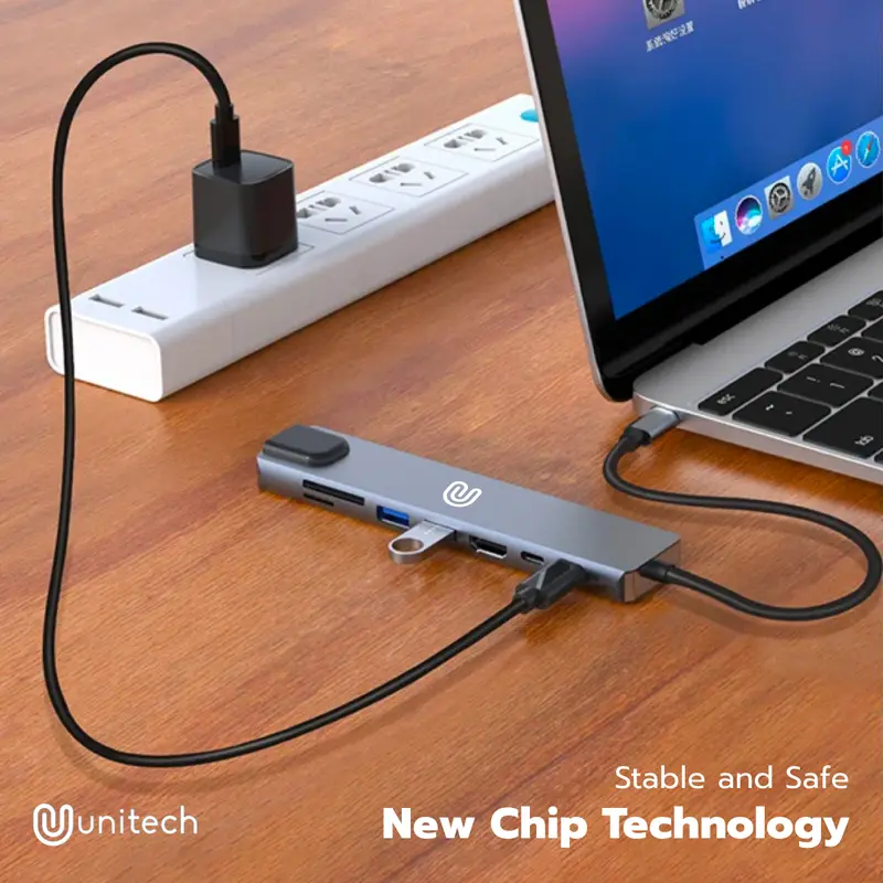 USB Converter Type C HUB 3.0 4K HDMI + LAN  | 8 in 1 - UltraLink Pro | Unitech 1