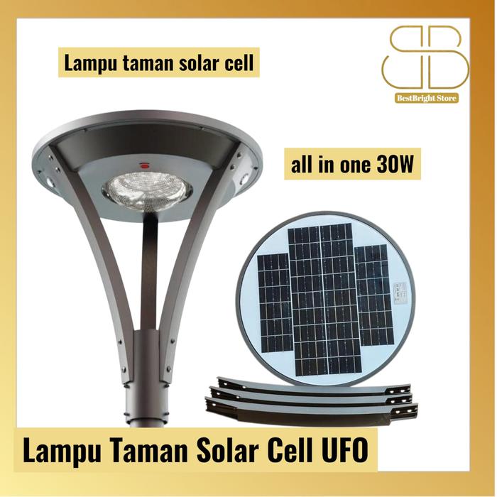 Gambar Lampu Taman Solar Cell UFO all in one 30W/Hanya lampu saja/Lampu taman solar cell tenaga surya matahari outdoor garden landsacpe dari BestBright Store Kota Administrasi Jakarta Pusat Tokopedia