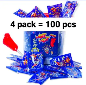 4 pack 100 pcs Permen Kaki Hot Hot Pop Jadul Murah isi 100 Pcs - Candy, Food