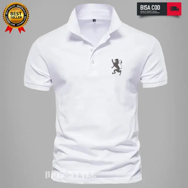 Apis Style Polo Shirt Kerah Import Giordano Lb Text Silver Terkeren Premium Quality