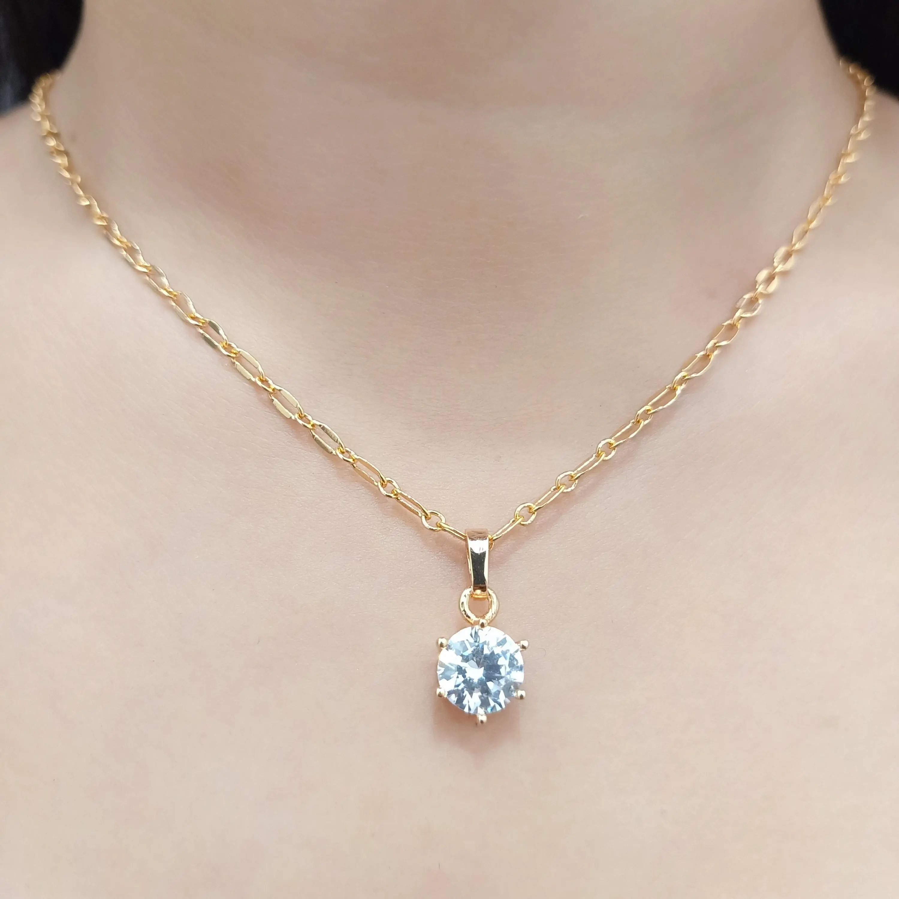 Kalung dan Liontin Permata Nagita Rantai Pecah Kopi 45cm Desain Elegan Cocok untuk Acara Formal dan Kasual
