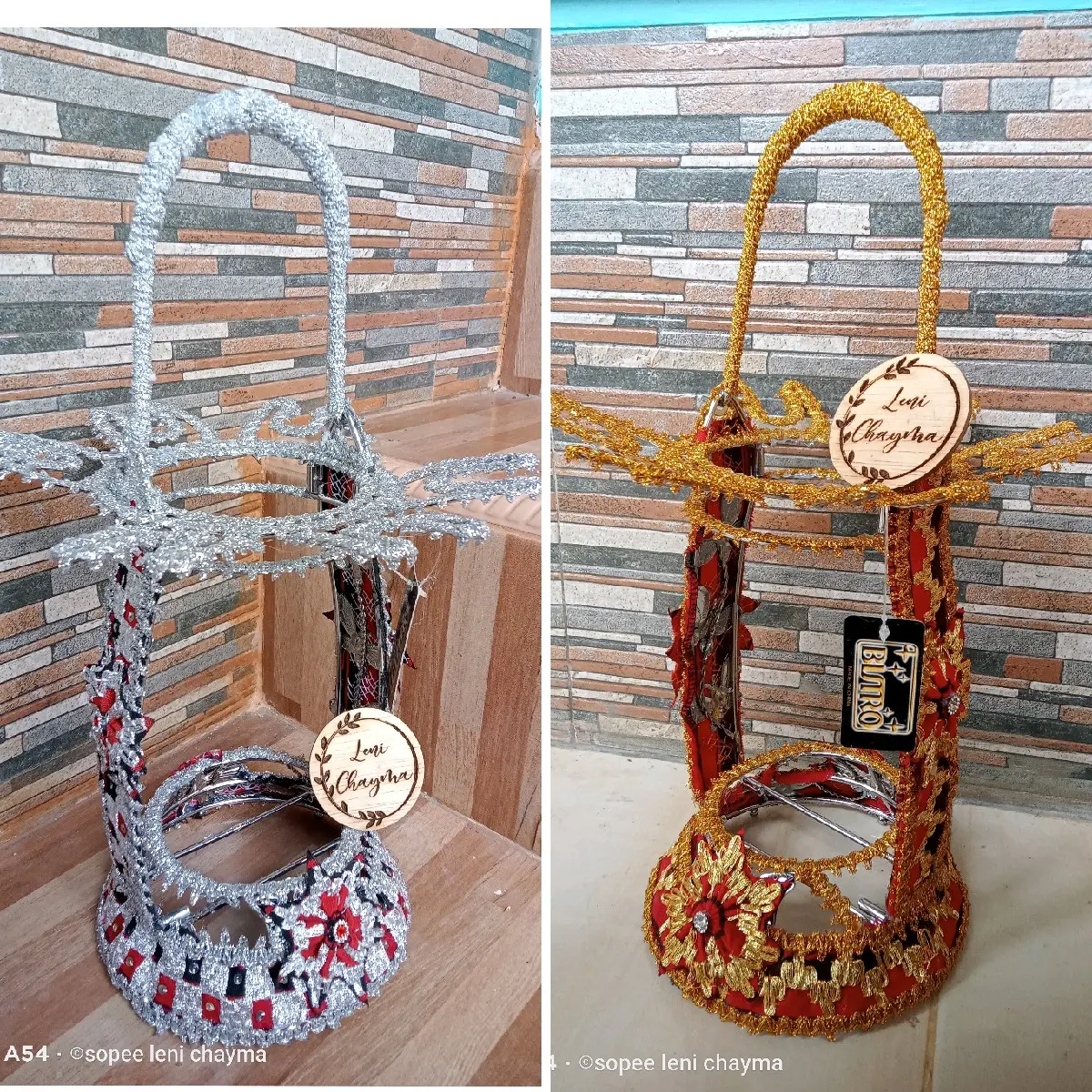 Wadah Botol di hias Tapis cantik #wadahbotol #wadahfanta #tempatbotol #tapislampung Gold Minuman