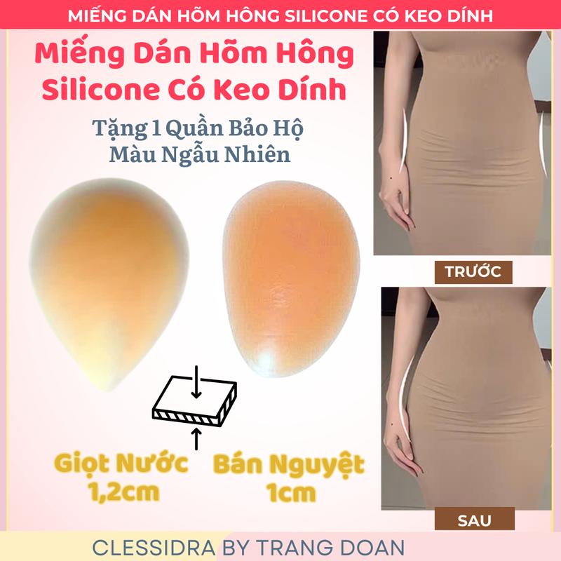 Miếng Dán Độn Hông Silicone Có Keo Dính - Sử dụng cho độn Hông hoặc Đào Tặng Quần Bảo Hộ Màu Ngẫu Nhiên