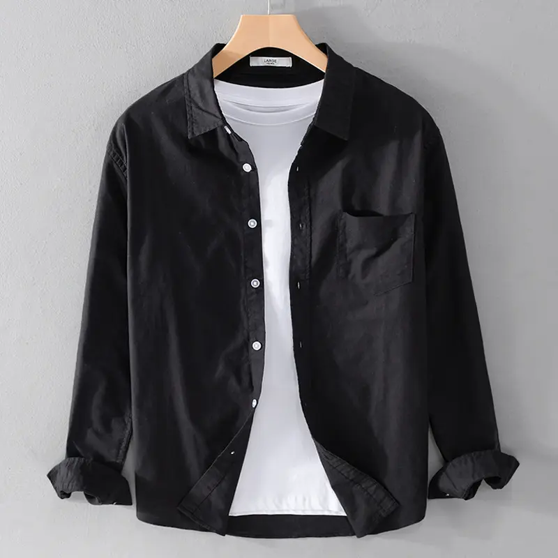 Mature life autumn men's long sleeve shirt men's thick loose casual shirt