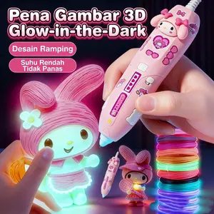 [NEW 2026] Pena 3D Printing Generasi Terbaru Mainan Edukasi Kreatif Hadiah Ulang Tahun Anak Glow Bahan 3DKerajinan Tangan Melatih Kreativitas Anak