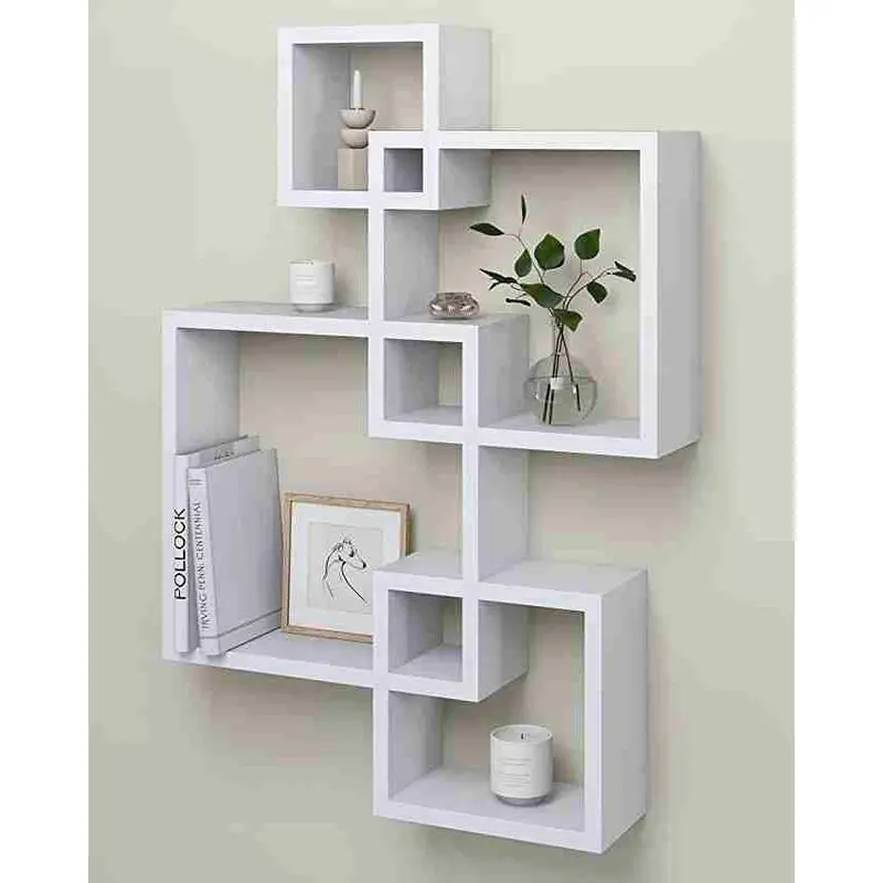 RAK DINDING AESTHETIC MINIMALIS, HIASAN DINDING KAYU RAK DINDING KOTAK GANDENG, RAK DINDING KAYU MK DEKOR MK DEKOR Ambalan 1