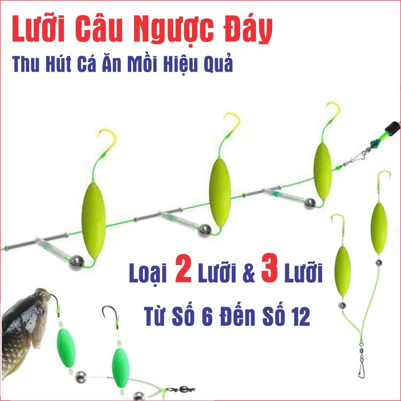 Lưỡi câu móc ngược đáy, câu cá tầng đáy, hạn chế bị nhiễu tín hiệu, giúp cá dễ ăn mồi, dụ cá ăn mồi