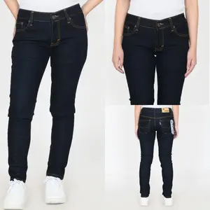 Celana Jeans Wanita Blessings Pensil Panjang Warna Garmen Polos Stretch Bajadtex Denim Karet Melar Dewasa Skinny Cewek - Keren, Nyaman Kerja Santai Kancing Muda Soft Cutbray Pendek Hitam celanakulot