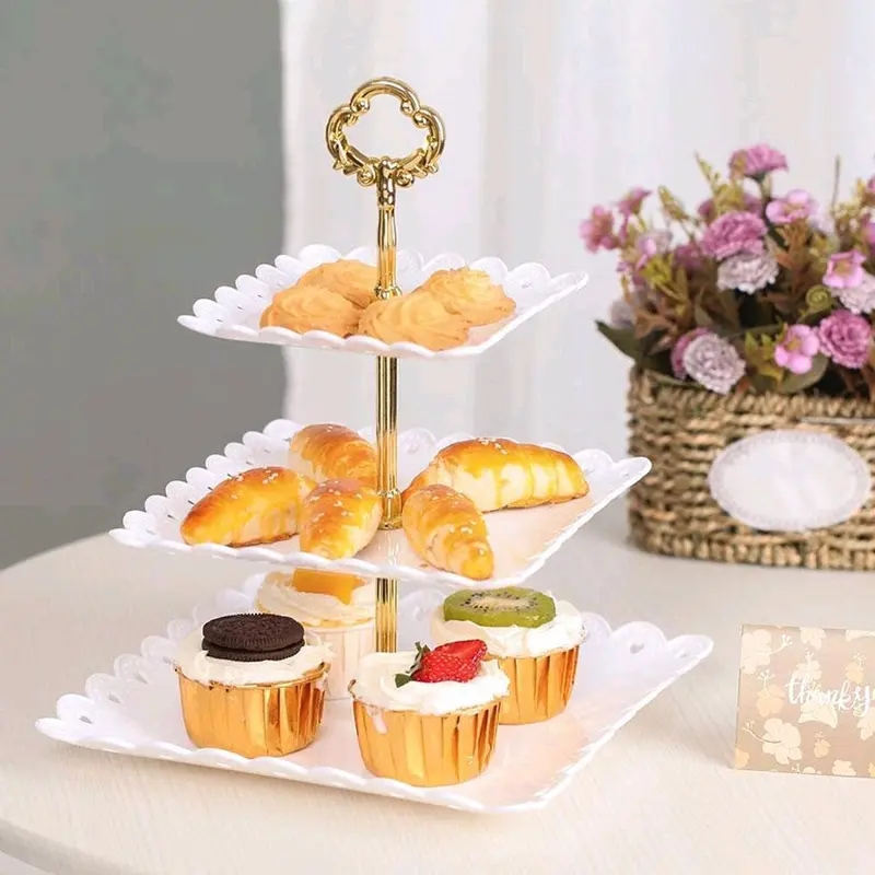Rak Kue Susun 3 Tingkat Detachable Plate Cake Stand Display - MG-3 0