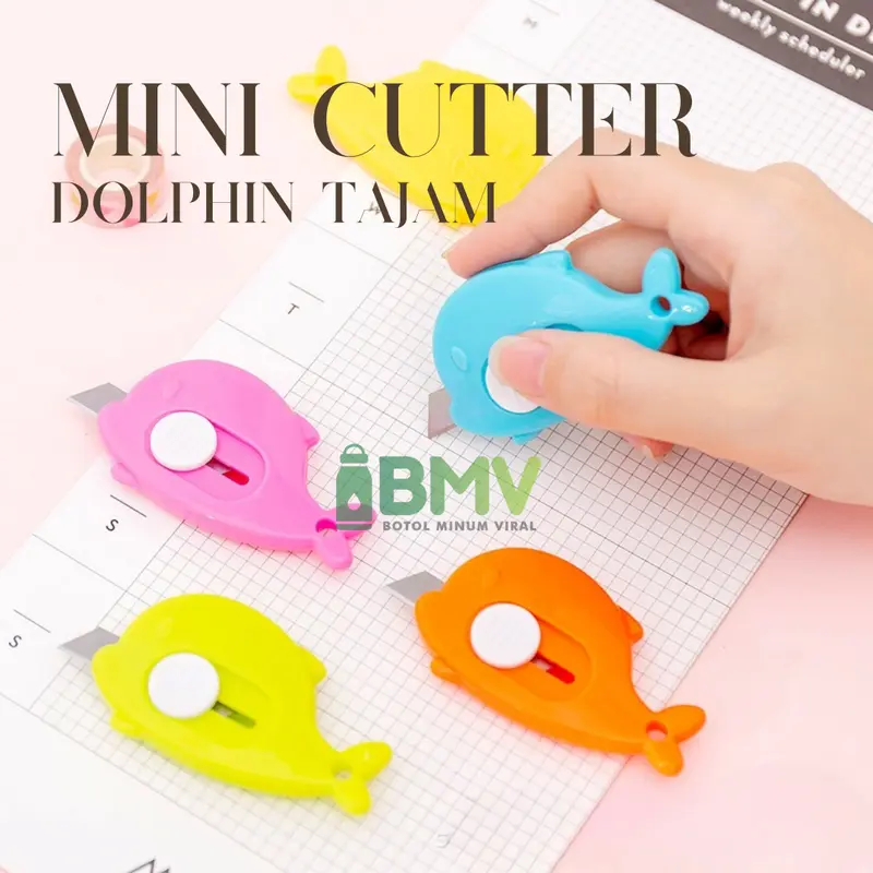 Cutter Mini Bentuk Awan Dolphin Stainless Steel Untuk Keamanan Sekolah dan Seni 0