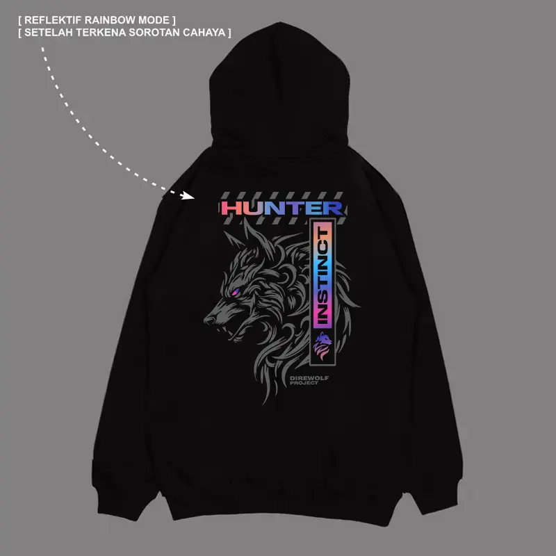 NASA IDOL Hoodie Reflektif Bercahaya Atasan Oversize Pria Hitam Dewasa Distro  Keren Premium E011 0