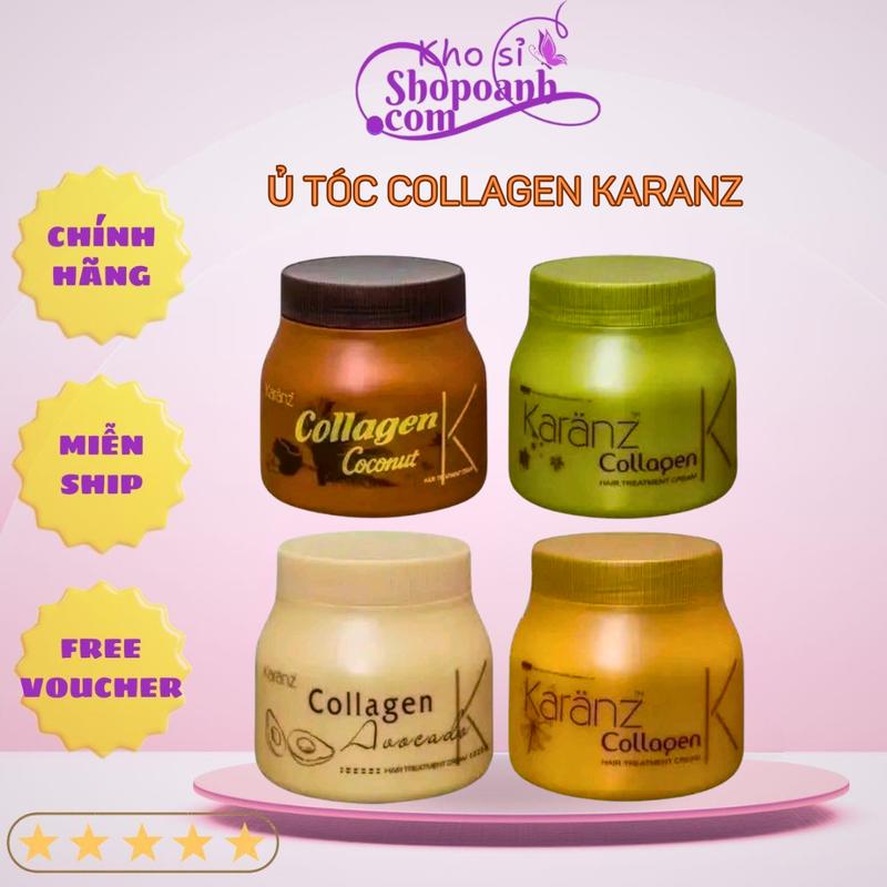  Ủ tóc collagen Karanz hương dừa hộp lớn 900ml   475ml  hũ lùn màu nâu   