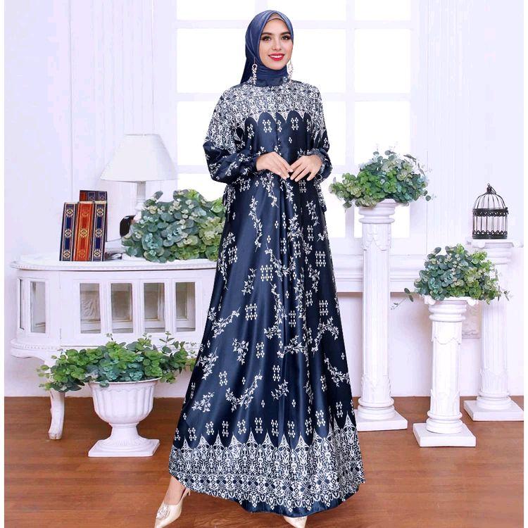 Gamis Silk Premium Pakaian muslimah Motif Terbaru Dress Silky Fashion Muslim Wanita baju syar'i mewah syari style Dewasa Remaja 8
