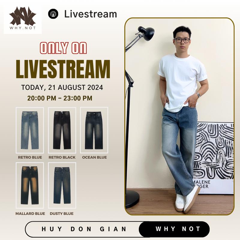 [HUY DON GIAN x WHY.NOT] Quần Jean Dusty Blue Suông - Form Regular Jeans WHY.NOT Nam Menswear Pants