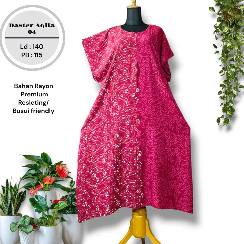DASTER MIDI AQILA LD140 PB115 BATIK CAP TERBARU MAKSIMAL BB 110 KG WANITA BUSUI & BUMIL FRENDLY ASLI DARI PEKALONGAN MOTIF BUNGA BAHAN RAYON PREMIUM Cantik Pendek Kancing SEO Nyaman Tidur Panjang Kain Standar Katun Dress 2