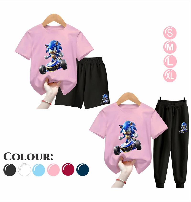Product Introduction of Baju Setelan Anak Laki Laki - Pakaian Kaos dan Celana Fashion Anak Cowok Usia 5-15 Tahun - Motif SONIC Putih 46