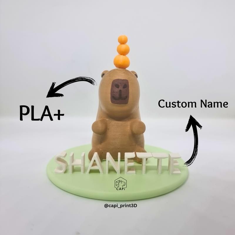 Figur Capybara Lucu Custom dengan Nama & Tumpukan Jeruk - Mainan Lucu - Toy Anak 1