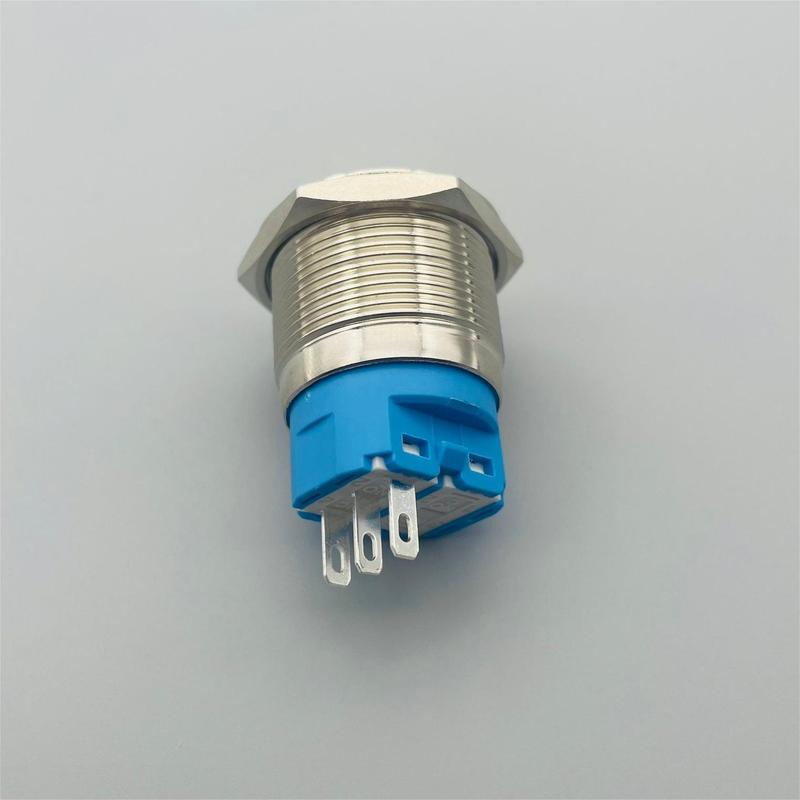 Product Introduction of Button switch 22MM no light high head self-locking reset IP65 current 3A-5A start switch 5