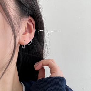 EAR PARTNER-透明シリコン耳たぶ、女性用軟骨インビジブル耳輪、ニッチ耳ピアケア、学生用樹脂小耳輪（EH-1518）