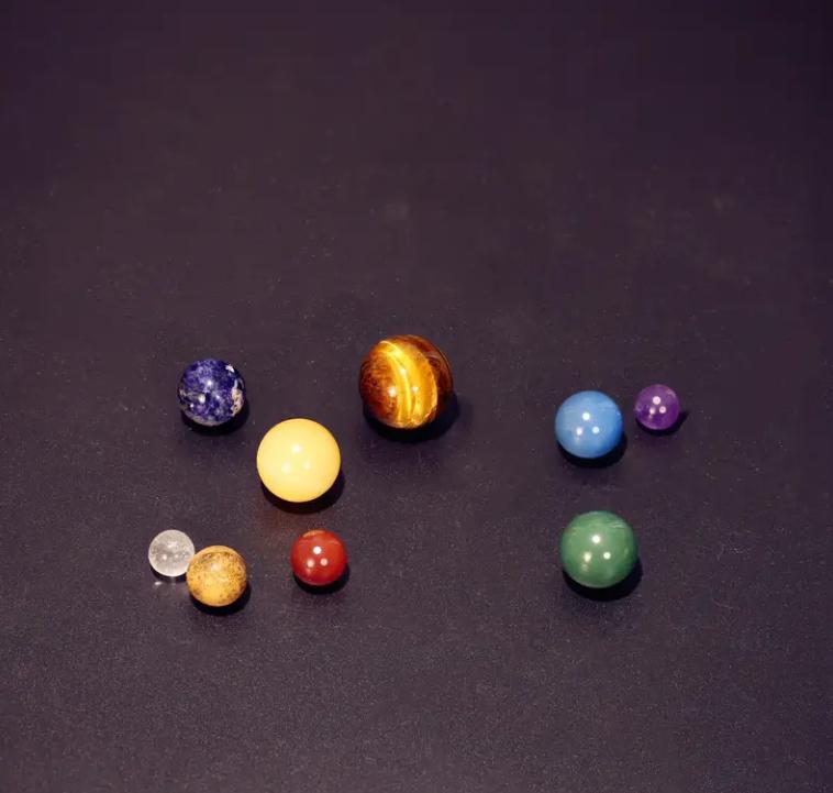 1 Pc Nine Synthetic Crystal Specimens Luxury Set, Planets Stone Science Galaxy Solar System Tabletop Ornament 4