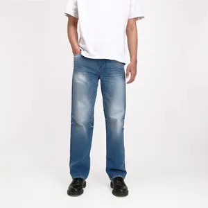 Rockmaker Celana Denim Regular Loose Sky Blue Jeans Nyaman