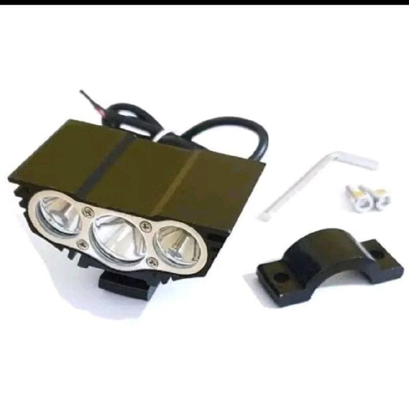 Paket lampu sorot led 3mata Owl + saklar 3mode on off 30watt 12-24volt lampu tembak sorot motor universal 3