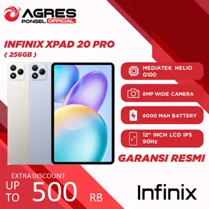 Infinix Xpad 20 Pro 8GB 256GB - Mediatek Helio G100, 8MP Wide Camera, 8000mAh Battery, 12" LCD IPS 90Hz, Garansi Resmi