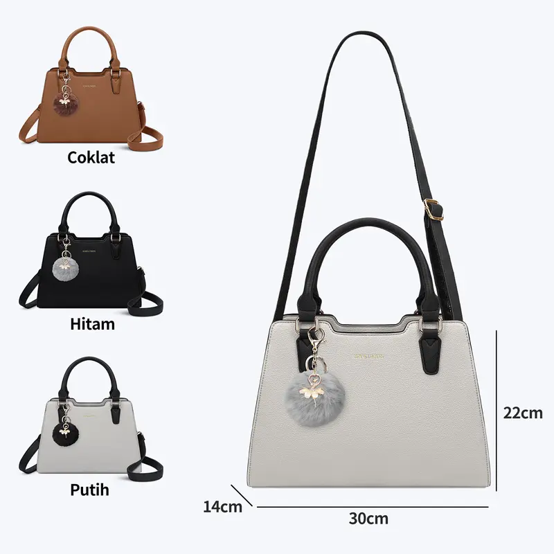 Rainsmore Tas Tangan Wanita Elegan Tas Selempang Bepergian Berkapasitas Besar Kulit 1