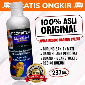 MARVEL AID ORAL REMEDY KECIL 237ML ECOTRITION OBAT BURUNG SAKIT BULU RONTOK BULU KANTUK LESU