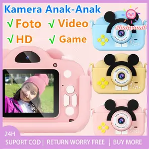 【COD+24H】Mickey HD Kamera Anak Digital Lensa Ganda Kids Camera Video 1080p For Child Kamera Anak Hadiah Anak Mainan Foto Layar