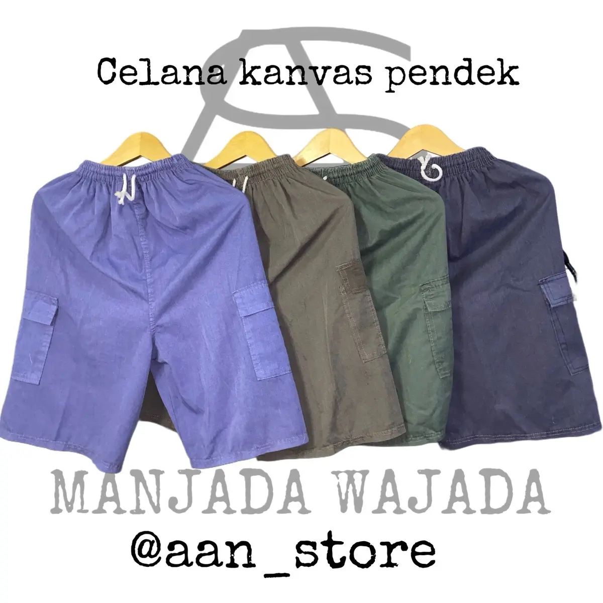 100k Dpt 5Pcs Celana Kanvas Semi Jeans Kolor Harian Santai Abu Cargo Karet Melar Nyaman Lembut Casual Pria