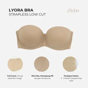 Lavina Ladies Bra Tanpa Tali Lyora Strapless Low Cut Anti Melorot Kawat Size 32-46 Cup B-F