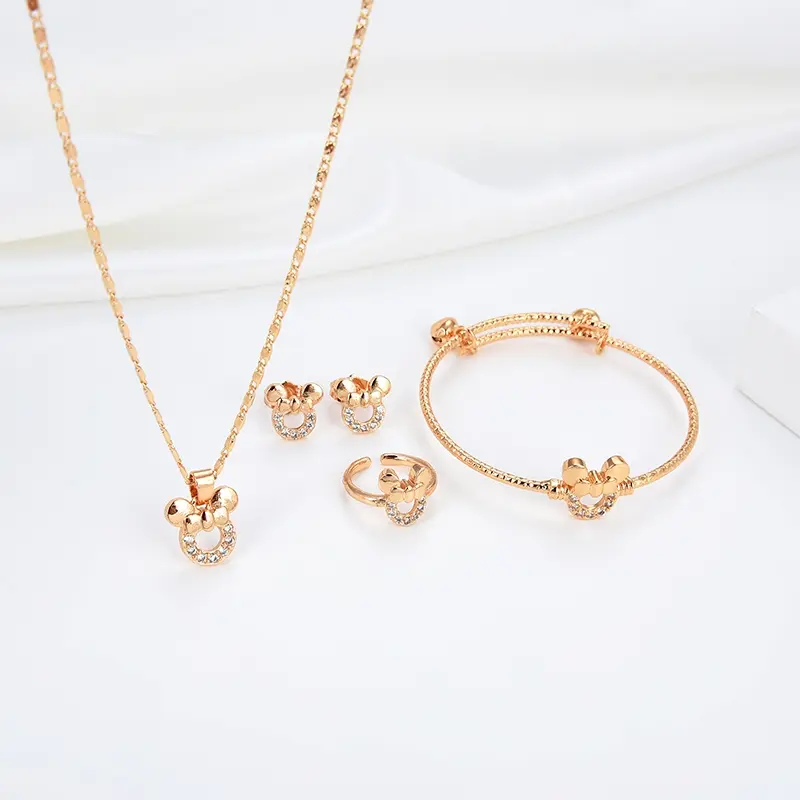 Lavish Jewelry 35s  Set Perhiasan Titanium Anak Wanita Anti Lapis Emas Karat Isi Love Silver Dan Tidak Luntur Perak Perempuan Murah  Murah Silver Antikarat Lapis Kalung Dan Anting   Gelang Dan Cincin 24k