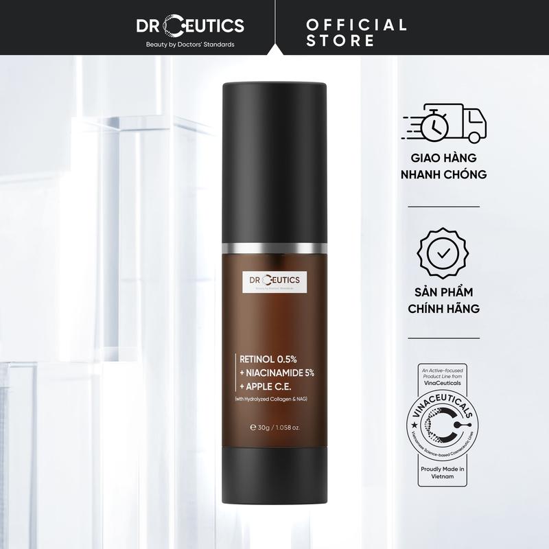 DRCEUTICS Kem Dưỡng Hỗ Trợ Căng Bóng Da Chứa Retinol Niacinamide Và Dịch Chiết Tế Bào Gốc Quả Táo (30ml)