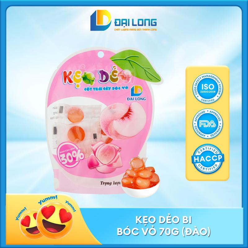 [Túi 70g] Kẹo Dẻo Bi cốt trái cây bóc vỏ Đại Long đẻo dẻo, dai dai, ăn hoài không chán Ăn Vặt Candy Snack Food Thức Ăn Vị Chua peeling soft candy Socola