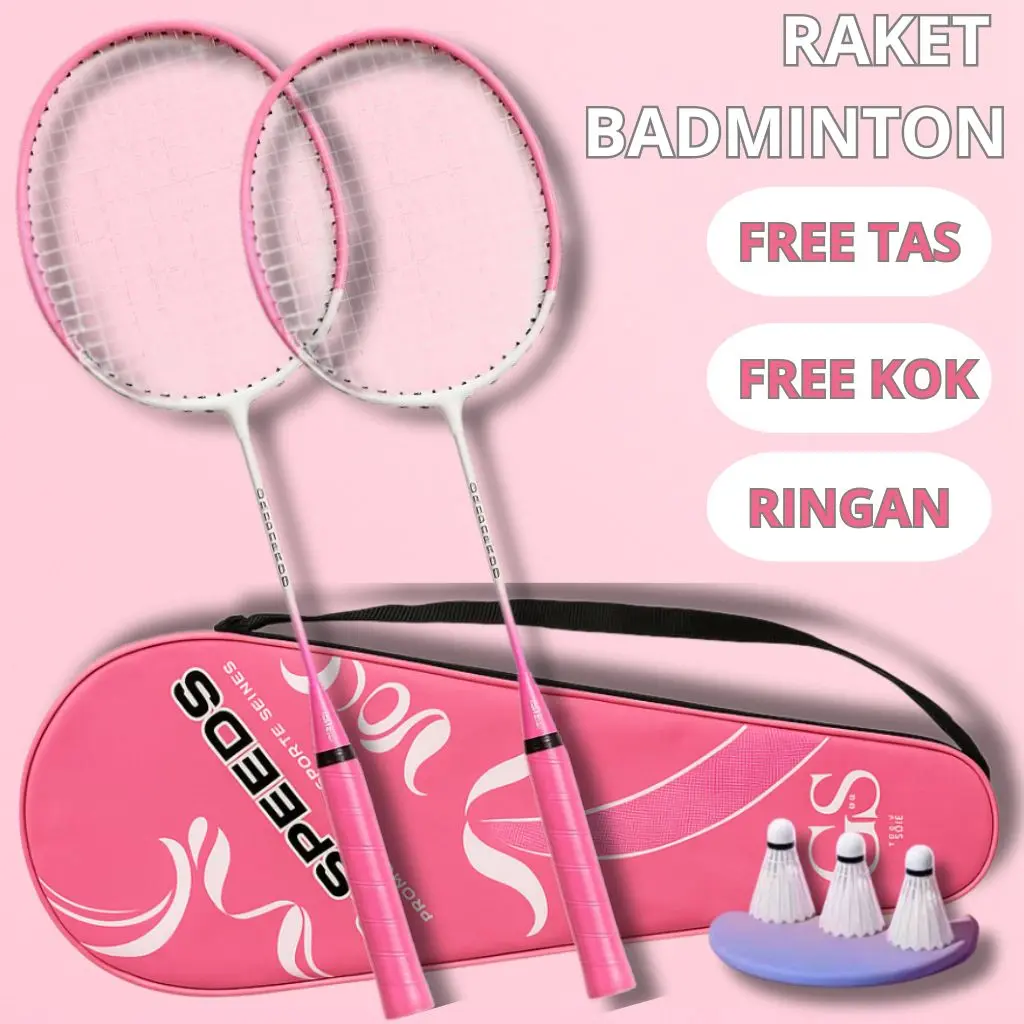 [FASHION518]RAKET BADMINTON/ RAKET BULU TANGKIS ISI 2 FREE BAG/SHUTTLECOCK/KOK BADMINTON