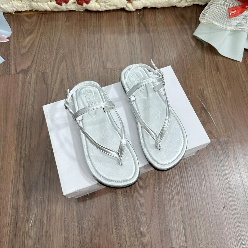 Giày Sandal Dây Xỏ Ngón Đế Xu Da Mềm Mịn Phong Cách Trẻ Trung Dễ Đi Cho Nữ Shoes T855