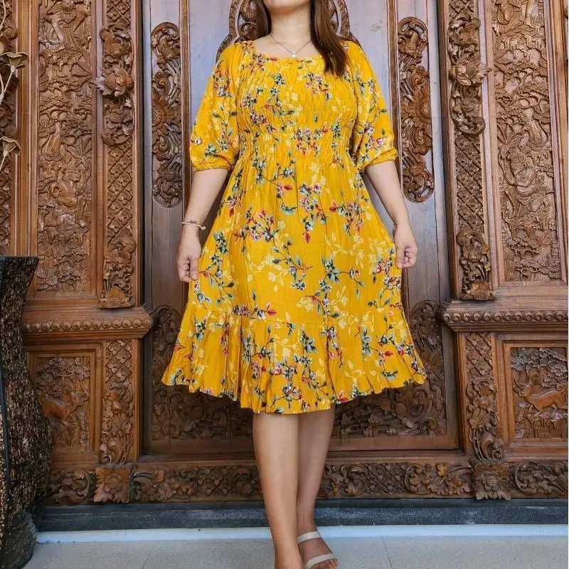 Dress Lily XL XXL LD130                                                                                               Shimmer midi maxi Dress floral korean style becca simpel elegant baju Lebaran wanita gereja aesthetic ter baru 2023 5