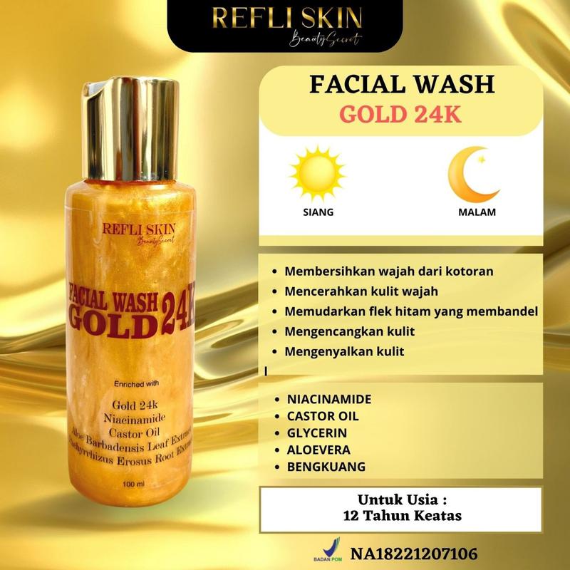 Facial Wash Gold 24K By Refliskin Beauty 2