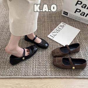 Giày Mary Jane Nữ Giày Đế Bằng Quai Ngang Khuy Xinh Tiểu Thư M1 - Tiệm của KAO -