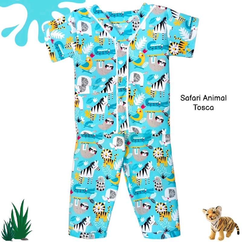 setelan baju piyama anak laki-laki motif dino motif trendy untuk umur 1-12 thun  Celana panjang model tanpa kerah piyama labu labu anak laki-laki 1