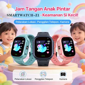 [Produk Asli Resmi]Smartwatch Anak Z1 - GPS, SOs, Kamera, Tahan Air lP67, Bisa Telpon & Chat untuk Siswa SD  (Telkomsel, XL, Indosat) dengan kompatibilitas kartu 4G LTE.