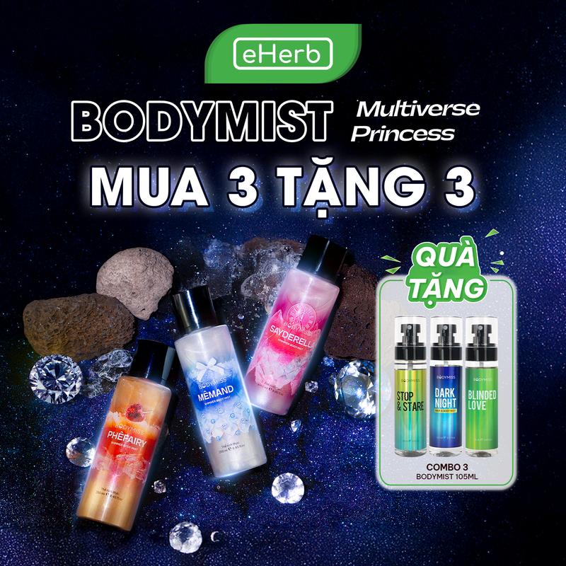  LIVE  MUA 3 TẶNG 3  Bodymist Nhũ Lấp Lánh Nước Hoa Nam Nữ EHERB - Xịt Thơm Body Kim Tuyến Unisex BODYMISS Phù Hợp Đi Học Hẹn Hò - Xịt Khử Mùi Cho Nam - Nước Hoa Mini Hair Mist Perfume Cosmetic Fragrance Women Mỹ Phẩm Chính Hãng Princess  i  
