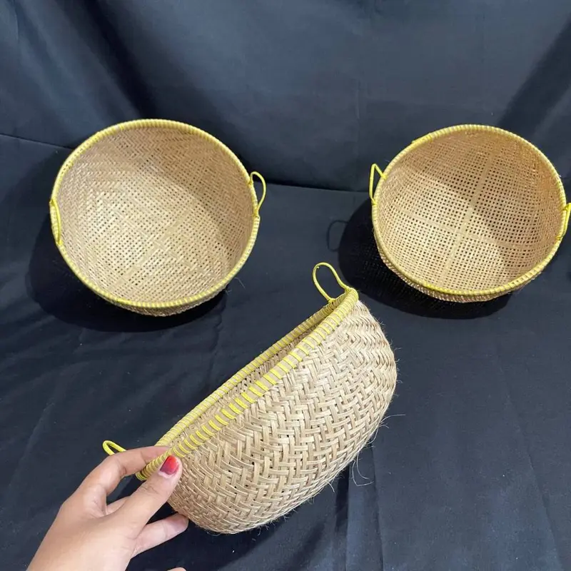 1 Set Isi 3 Ayakan Saringan Kalo Tompo Tanggok Bambu Serbaguna Tempat Wadah Penyimpanan Kitchenware 6
