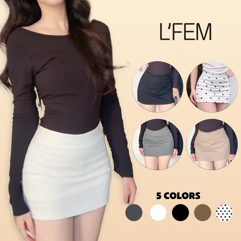 Chân Váy Kaki Nữ L'FEM (Có Quần Bảo Hộ) Co Giản Thoải Mái - Tôn Dáng, Dễ Phối Đồ (Form ngắn)